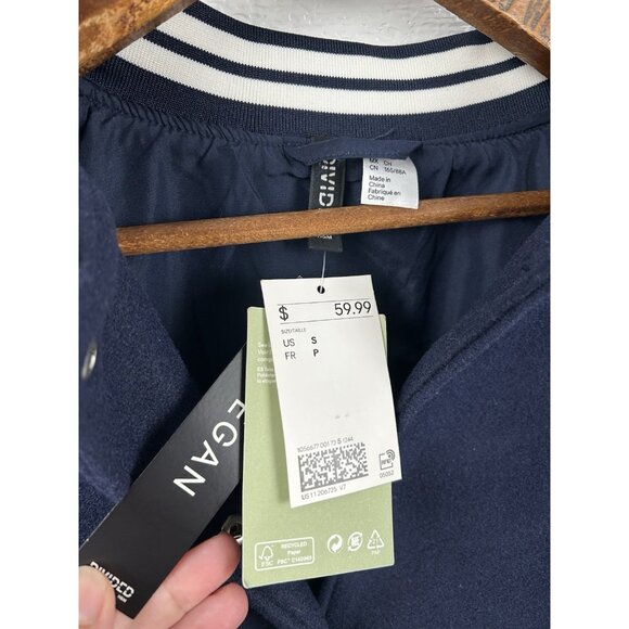 H&M Varsity Jacket Navy Small NWT Divided! - Picture 3 of 16